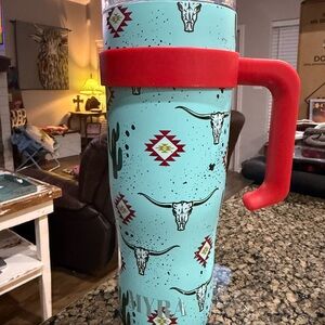 Myra Bag Turquoise and Red Western Mug